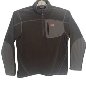 The North Face 1/4 Zip Fleece Pullover Jacket Men Size M Medium Black Sweatshirt